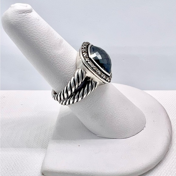 David Yurman Albion Hematite Moonlight Ice Diamond Ring - Picture 5 of 9